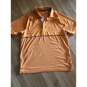 Cutter & Buck CB Dry Tec Mens Short Sleeve Orange Golf Polo Shirt Size M
